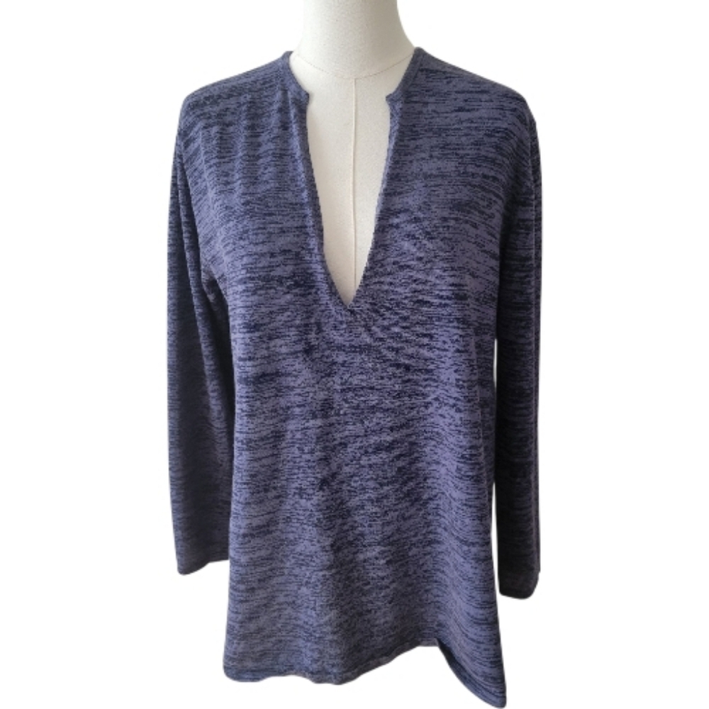 J. Jill Purple Heather V-neck Knit Sweater Size Small